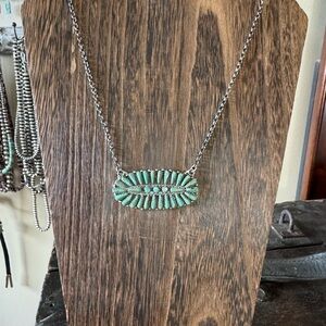 Native made sterling silver cluster necklace by Leander Nez💚